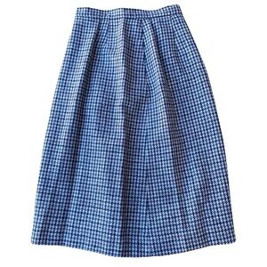 Orvis Vintage Wool Plaid Houndstooth Skirt